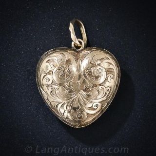 Antique Puffed-Heart Locket