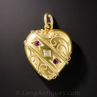 Antique Puffed Heart Pendant 