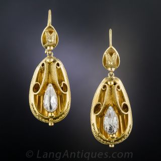 Antique Quartz Drop Earrings