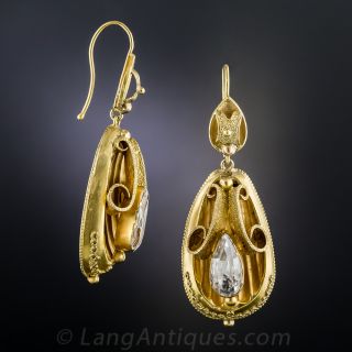 Antique Quartz Drop Earrings