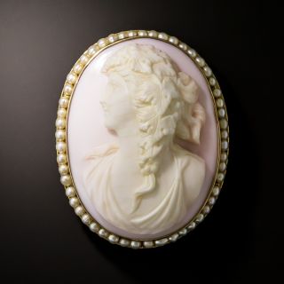 Antique Queen Conch Cameo Brooch/Pendant - 2