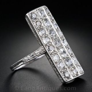 Antique Rectangular Diamond Dinner Ring