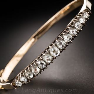 Antique Rose-Cut Diamond Bangle Bracelet - 5