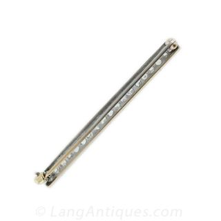 Antique Rose Cut Diamond Bar Pin