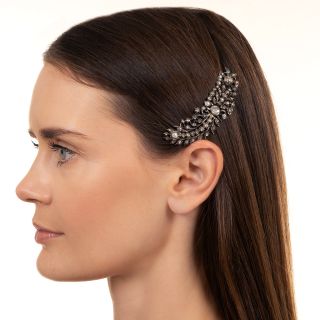 Antique Rose Cut Diamond Barette