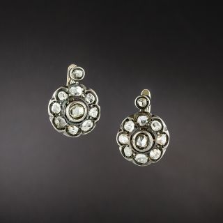 Antique Rose-Cut Diamond Cluster Earrings - 3