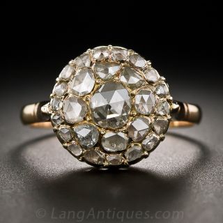 Antique Rose-Cut Diamond Cluster Ring