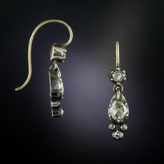 Antique Rose-Cut Diamond Dangle Earrings - 2
