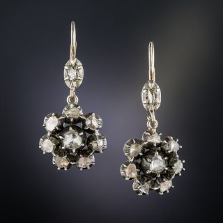 Antique Rose-Cut Diamond Drop Earrings