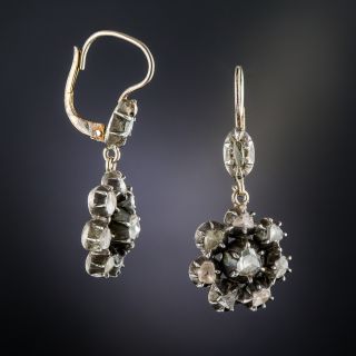 Antique Rose-Cut Diamond Drop Earrings