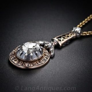 Antique Rose-Cut Diamond Drop Pendant