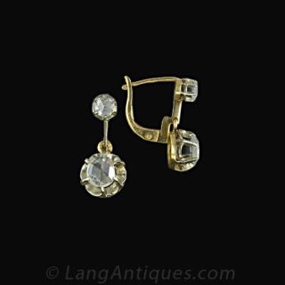 Antique Rose Cut Diamond Earrings