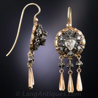 Antique  Rose Cut Diamond Earrings