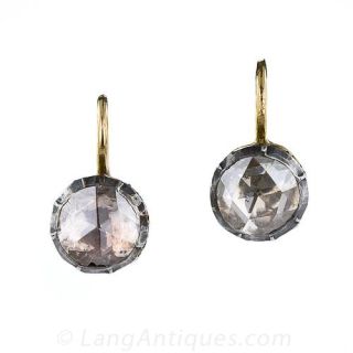 Antique Rose Cut Diamond Earrings