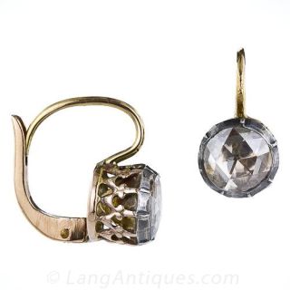 Antique Rose Cut Diamond Earrings