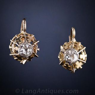 Antique Rose-Cut Diamond Earrings