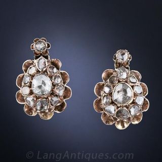 Antique Rose-Cut Diamond Earrings