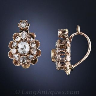 Antique Rose-Cut Diamond Earrings
