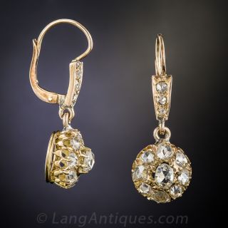 Antique Rose-Cut Diamond Earrings