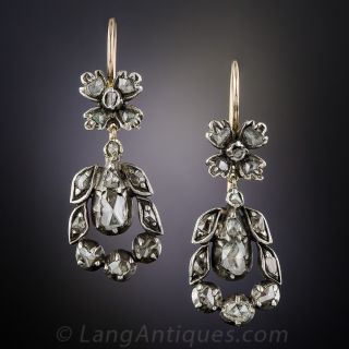 Antique Rose-Cut Diamond Earrings