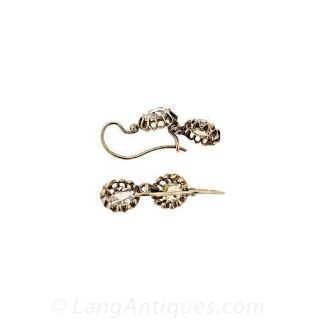 Antique Rose Cut Diamond Earrings