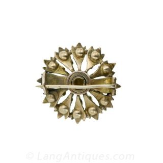 Antique Rose-Cut Diamond Flower Pin
