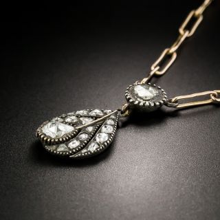 Antique Rose-Cut Diamond Peacock Feather Pendant