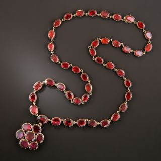 Antique Rose Gold and Garnet Necklace - 2
