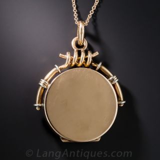 Antique Rose Gold Bird and Diamond Locket