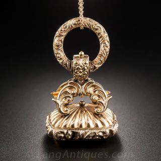 Antique Rose Gold Bloodstone Fob Pendant 