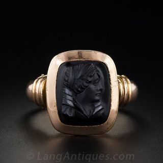Antique Rose Gold Cameo Ring 