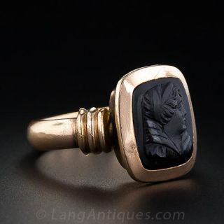 Antique Rose Gold Cameo Ring 