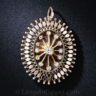 Antique Rose Gold Diamond Locket