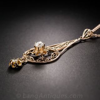 Antique Rose Gold Diamond Pendant