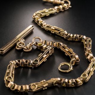 Antique Rose Gold Fancy Link Watch Chain/Necklace - 2
