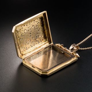 Antique Rose Gold Pierced Locket