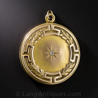 Antique Round Gold and Diamond Locket