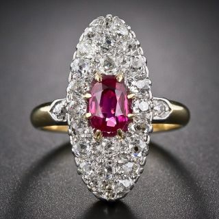 Antique Ruby And Diamond Dinner Ring - 6