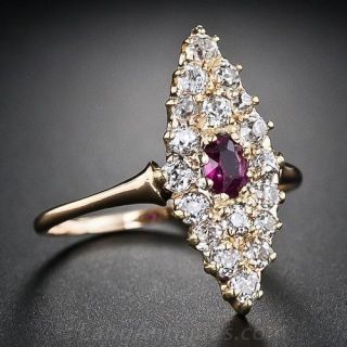 Antique Ruby and Diamond Dinner Ring