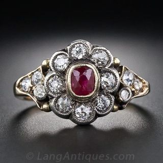 Antique Ruby and Diamond Ring