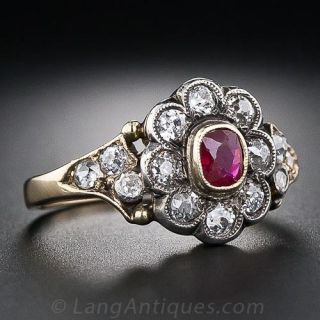 Antique Ruby and Diamond Ring