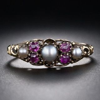Antique Ruby and Pearl Ring