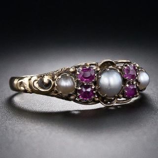 Antique Ruby and Pearl Ring