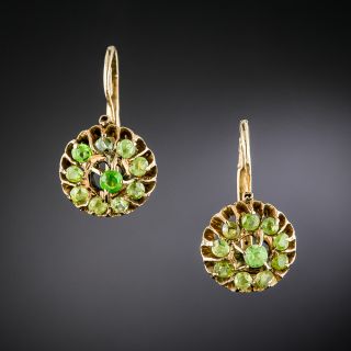 Antique Russian Demantoid Garnet Cluster Earrings, Circa 1908-1927 - 3