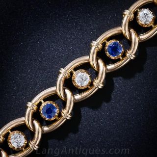 Antique Sapphire and Diamond Bracelet