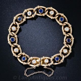 Antique Sapphire and Diamond Bracelet