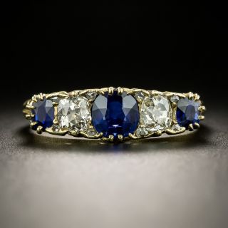 Antique Sapphire and Diamond Five-Stone Ring - 1