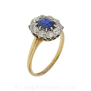 Antique Sapphire and Diamond Ring