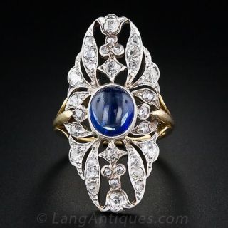 Antique Sapphire and Diamond Ring