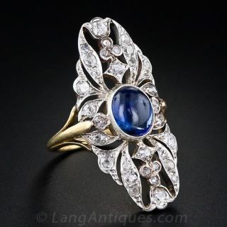 Antique Sapphire and Diamond Ring